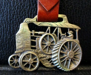 Rumely Oil Pull Tractor Pocket Watch Fob Advance LaPorte IN Vintage Advertising - Picture 1 of 4