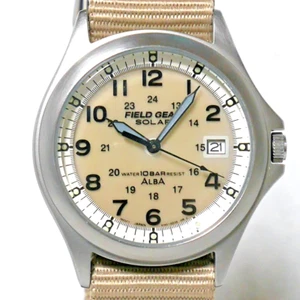 Seiko Alba Field Gear Militäruhr V145 2006 Khaki Solar Power Full Luminous - Bild 1 von 13