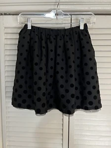 Lands End Kids Black Polka Dot Skirt Sz 8 Girls - Picture 1 of 7