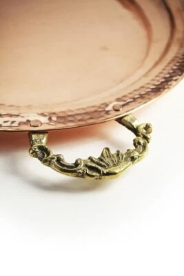 CopperGarden Tablett 40 x 52 cm | Kupfer | Serviertablett mit Messinggriffen - Bild 1 von 4