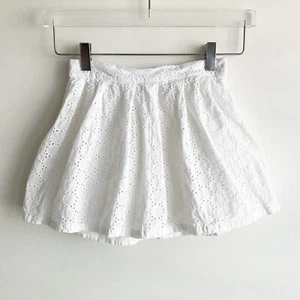 Janie and Jack 7 Vietnam Solid White Eyelet Lined Skirt Flared Mini 100% cotton - Picture 1 of 7