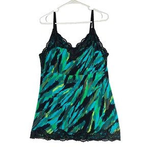 Lane Bryant Tank Top Womens 14 16 Babydoll Lace Trim Retro Cami Y2k Vibes Blouse - Picture 1 of 15