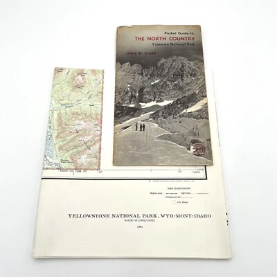 2 张黄石国家公园地图,1954 年克拉克 / 1986 年 1961 年翻印地图美国地质调查局 — 第 1/4 张图片