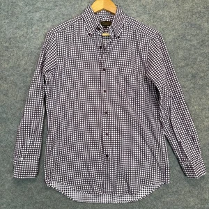 Luciano Barbera Button Down Shirt Mens 46 Gingham Red White Designer Il Faro - Picture 1 of 15