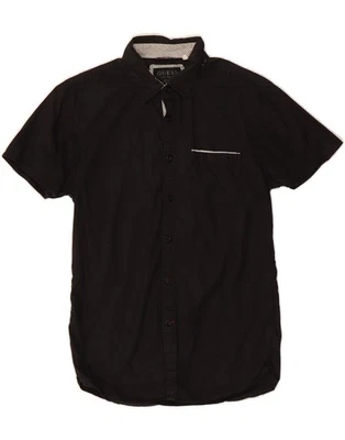 GUESS Mens Short Sleeve Shirt Small Black Cotton DL75 - Image 1 of 3