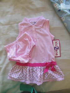 KID ZONE Brand GIRLS PINK Bodice Plaid Skirt Dress Sz 24 Mos NWT - Picture 1 of 9