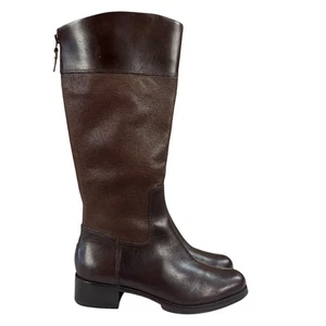 Fossil Boots Womens 8 Brown Knee High Tall Riding Heels Back Zip - Picture 1 of 16