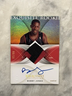 2006-07 Upper Deck Exquisite Bobby Jones/11 Gold Rainbow parche de novato automático Foto 1 de 2