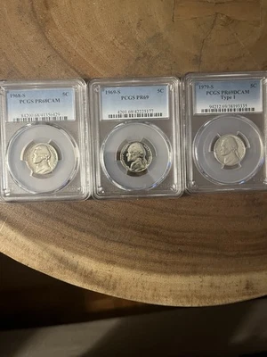 (J2)***1968-S PCGS PR 69 Cam Jefferson Nickel *** - Image 1 of 2