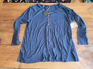 Cynthia Rowley dunkelblau Langarm leichtes Oberteil Shirt Damengröße 3x - Bild 1 von 8