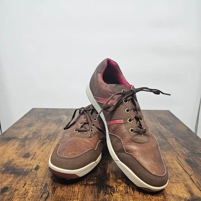 Zapatos de golf FootJoy talla 12 M contorno informales de cuero marrón sin clavos para hombre rojos Foto 1 de 4