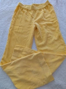 Akris Punto gelbe Cordhose weites Bein Gr. 8 Boho Gummibund LESEN - Bild 1 von 11