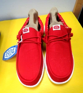 ๐๐ Hey Dude Wally Stretch Canvas Savvy Red Mens 40700-6XO shoes 10 - Picture 1 of 14