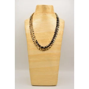 Vintage Hänger Halskette Kette Metallic Gold Gunmetal Silber Shimmy Glam 90er BinL - Bild 1 von 12