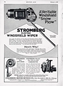 1928 Ad Stromberg Motor Devices Co Electric Windshield Wiper, Anti-Shox, Carbs - Bild 1 von 1