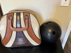 Brunswick Wind Jammer Vintage Bowling Ball Tasche Metallgestell plus Ball - Bild 1 von 5
