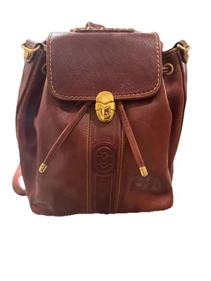 Mochila conversível Marino Orlandi marrom couro italiano - Imagem 1 de 4