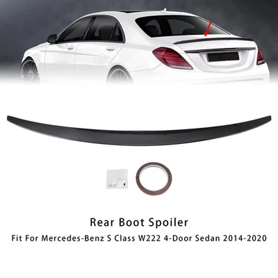 🌟Carbon Fiber Look Rear Boot Spoiler For Mercedes-Benz S-Class W222 2014-2020 - Imagem 1 de 4