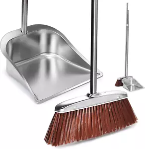 Broom And Dustpan Set For Home Sweeping Indoor Outdoor Kitchen Office Lobby NEW - Picture 1 of 11