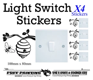 Interruptor de luz abeja taza calcomanías vinilo arte pared pegatinas amor regalos cocina dormitorio - Imagen 1 de 2