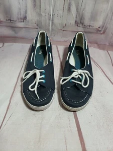 Keds Navy Rapture Boat Shoes Sneakers Women’s Size 10 Navy/Teal/Plaid 4752 - Picture 1 of 10