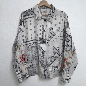 Johnny Was Workshop Ashton Bandana Worker Jacket Embroidered Women’s Small - Picture 1 of 7
