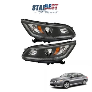 Par de faros halógenos negros para Honda Accord 2013-15 faros laterales izquierdo+derecho - Imagen 1 de 12