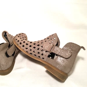MUSSE & CLOUD 36 US 6 Caila Laser Cut Taupe Leather Sparkle Booties Spain - Picture 1 of 5