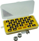 Pack of 28 Singer Class 15#2518 Metal Bobbins with Storage Case