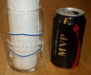 [LOS ANGELES DODGER STADIUM] "ROBINSON 42", vaso transparente, 5,25" de alto, VINT. - Imagen 1 de 10