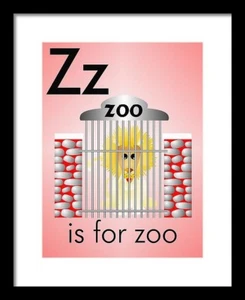 Z is for Zoo - Art Print Home Decor Wall Art - Flashcard (frame not included) - Picture 1 of 4