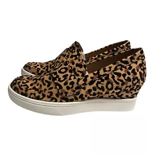 New MIA Jena Slip On Hidden Wedge Jaguar Leopard Print Fabric 2” Heel Size 8M - Picture 1 of 11