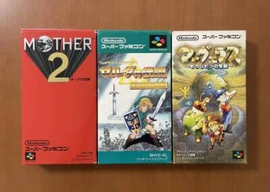 Nintendo SFC SNES Video Game Set of 3: The Legend of Zelda, Mother 2, Marvelous - Picture 1 of 10