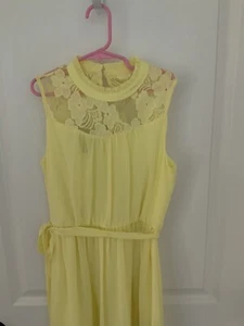 BCX Girls Yellow Lace Trim Floral Dress Brand New without Tags Size 10 NWOT - Picture 1 of 3