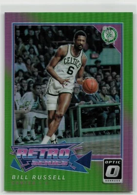 Bill Russell 2017-18 Panini Donruss Optic Retro Series #3 LIME GREEN PRIZM /175 - Image 1 of 2