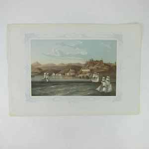 Impresión Cromolitográfica Federico Mialhe Cuba Castillo Morro y Puerto Santigo 1855 - Imagen 1 de 13