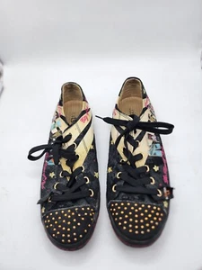 Kitson LA City Of The Stars Lace Up Sneakers Athletic Shoes~Leather Upper~9.5 - Picture 1 of 10