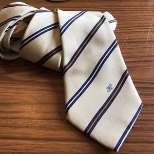 Jaeger Yellow Stripe  Silk Tie~3.25” Wide  60” Long Very Small Mark See Photo - Picture 1 of 5