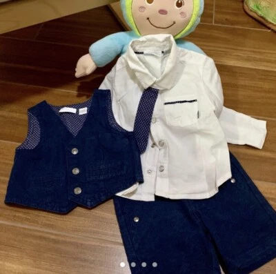 Completo elegante neonato, Chicco Cerimonia taglia 6 mesi, 4 pezzi. - Immagine 1 di 4