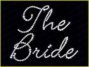 Hotfix Strass Motive Diamanten Hochzeit Transfers "The Bride" - Style - 1 - Bild 1 von 1
