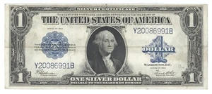 $1 1923 Silver Certificate Large Bank Note Bill Blue Seal One Dollar VF - Picture 1 of 2