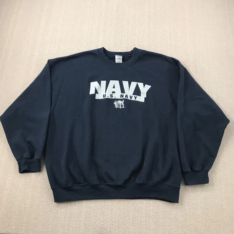 US Navy Midshipmen Sweater Mens 2XL XXL Blue Bill The Goat Pullover Sweatshirt Cover