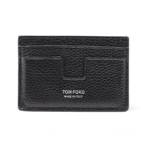 Tom Ford T Line Cuero Tarjetero Tarjetero Billetera en Negro - Nuevo - Imagen 1 de 3