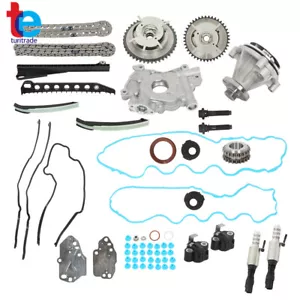 Triton Timing Chain Kit Oil+Water Pump Phasers VVT Valves For 5.4L Ford Lincoln - Foto 1 di 15