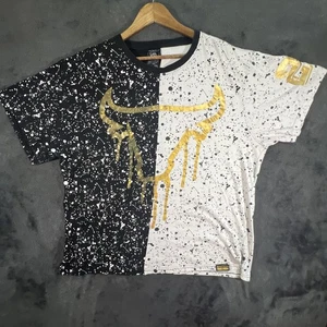 Switch Remarkable Men's T-Shirt 3-XL White-Black Gold Bull Splatter Paint - Picture 1 of 10