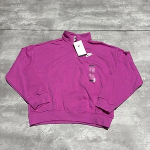 NEW Nike Sweatshirt Girl's Extra Large Pink Loose Fit 1/4 Zip Pullover Youth - Picture 1 of 11