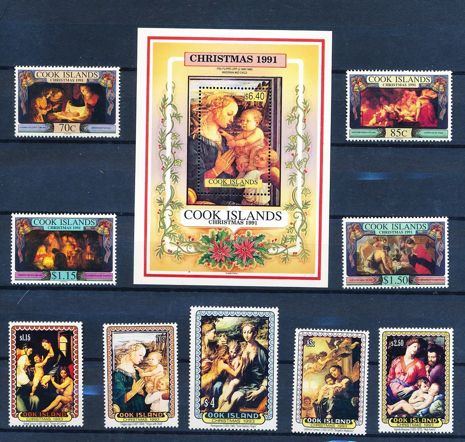 XE55645 Cook Islands 1991 -1993 christmas art religion fine lot MNH - Image 1 of 1
