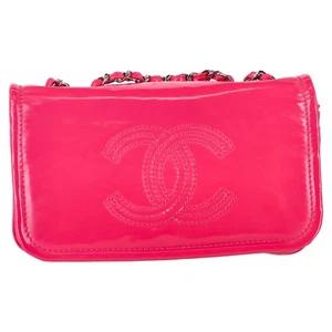 Bolso Bandolera Chanel Mini Lápiz Labial Solapa en Charol Rosa - Imagen 1 de 8