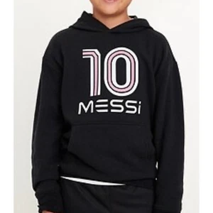 MESSI Collection Youth Black & Pink Hoodie Gender Neutral size Large 10-12 - Picture 1 of 6