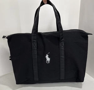 Ralph Lauren Fragrance Polyester Polo Big Pony Duffle Travel Bag Black NWOT - Picture 1 of 12